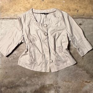 Y2K Cropped Women's Tan and Gold Jacket